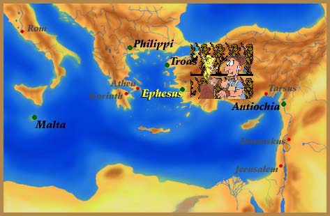 Karte: Nach Ephesus